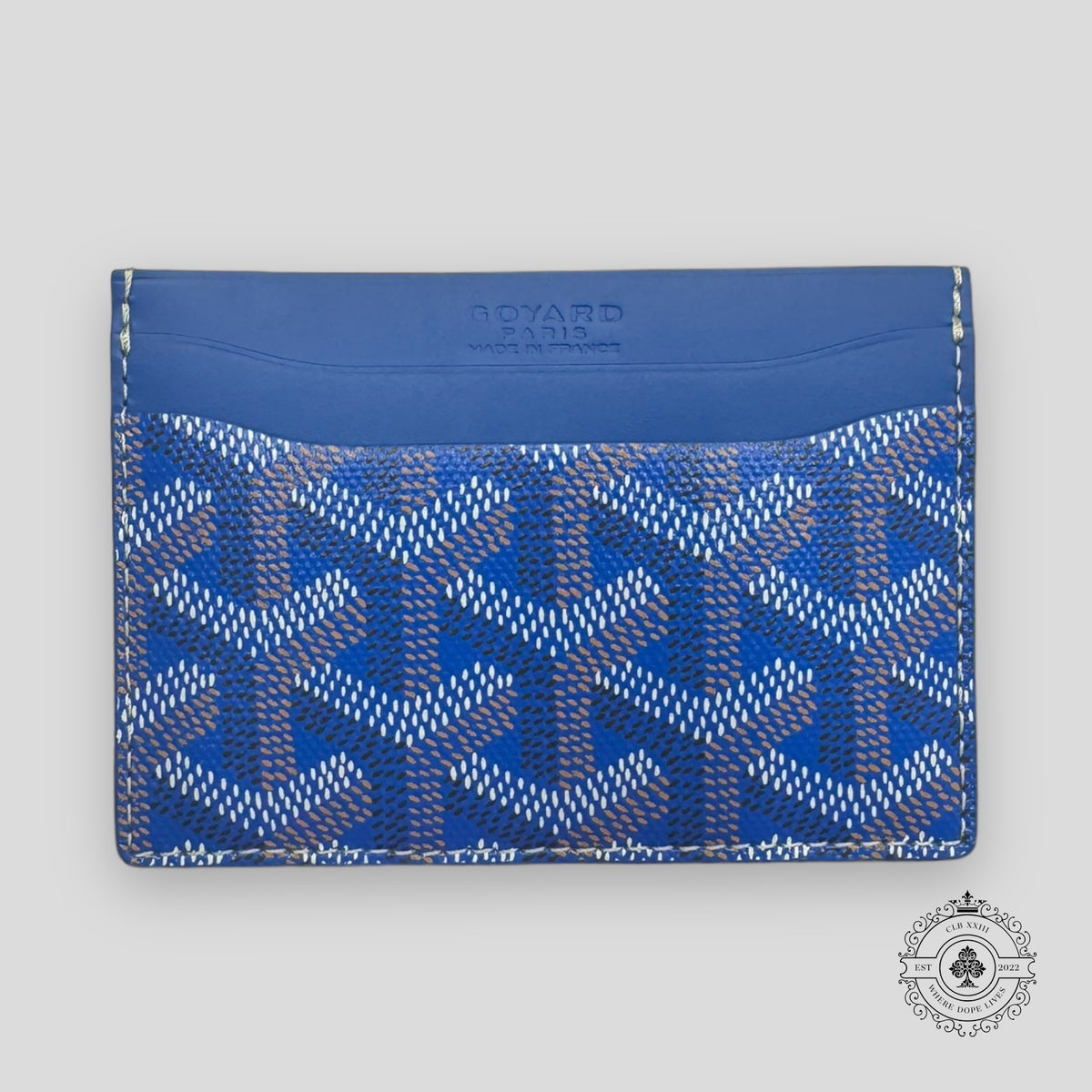 Goyard Goyardine St. Sulpice Card Holder in Sky Blue