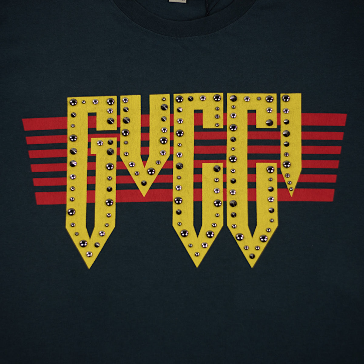 Gucci Studded Rock Logo Tee in Grey