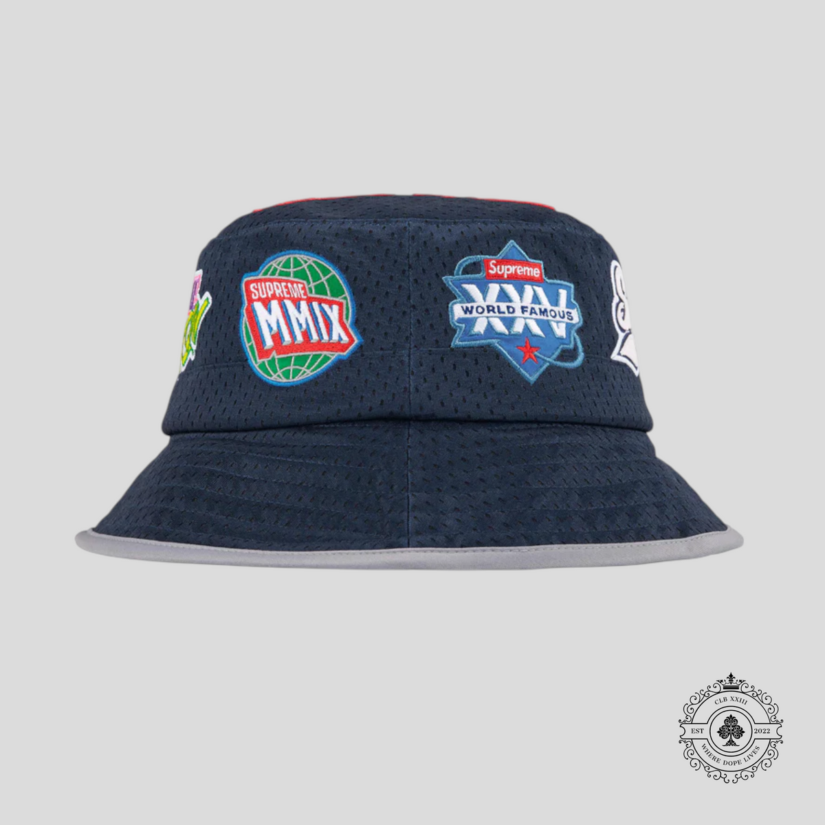 Supreme Grid Iron Mesh Crusher in Navy Blue