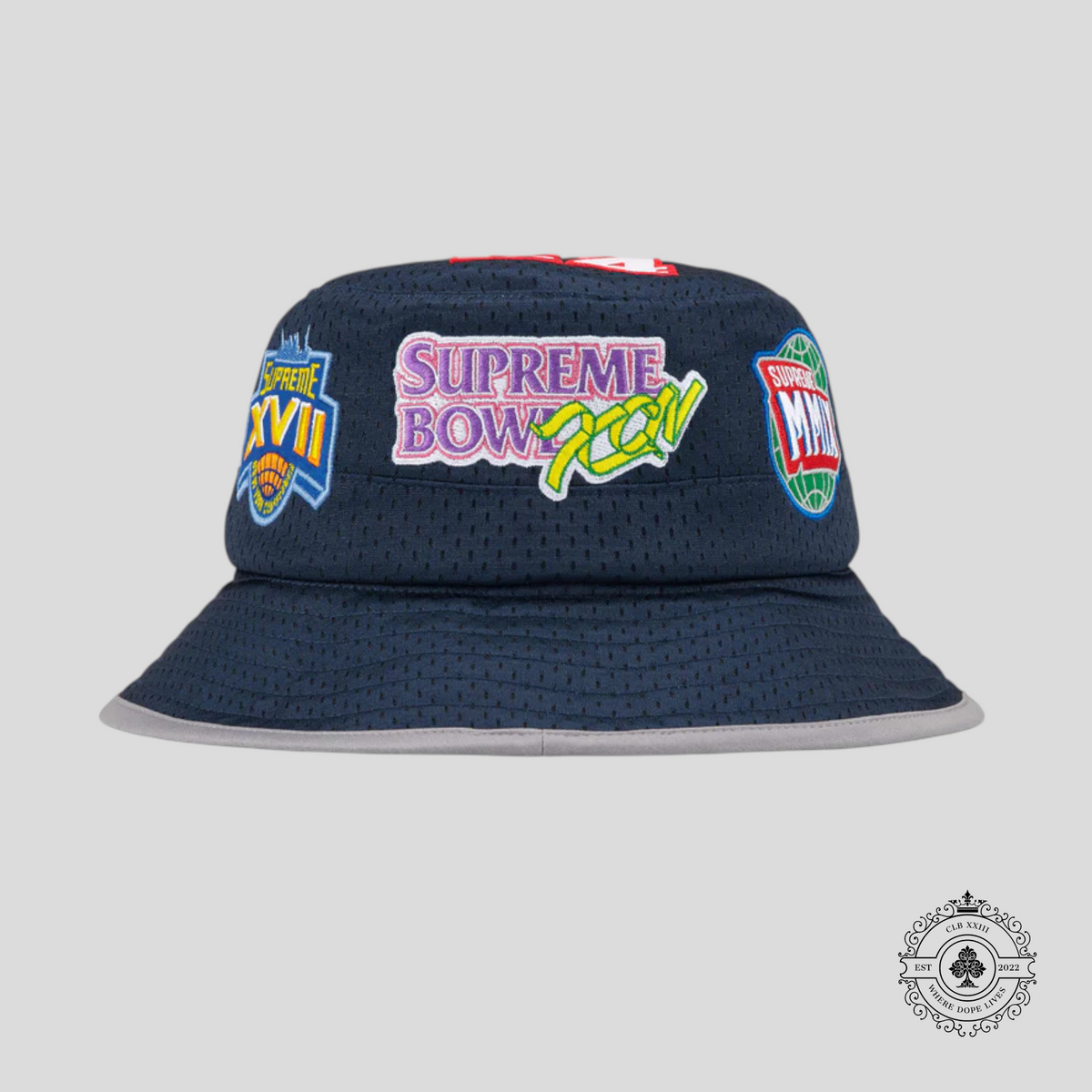 Supreme Grid Iron Mesh Crusher in Navy Blue