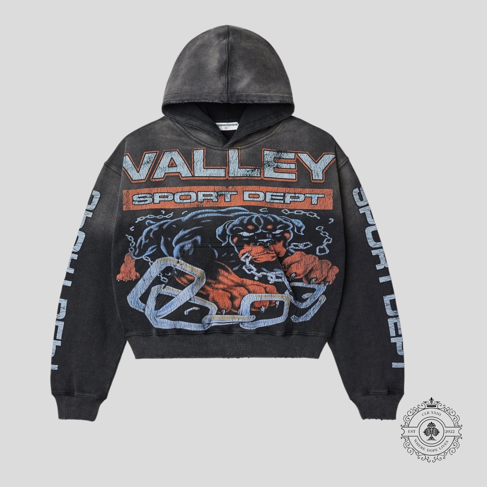 Vale Big Dog Pullover Hoodie in Black