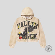 Vale Garden Zip up Hoodie in Bone