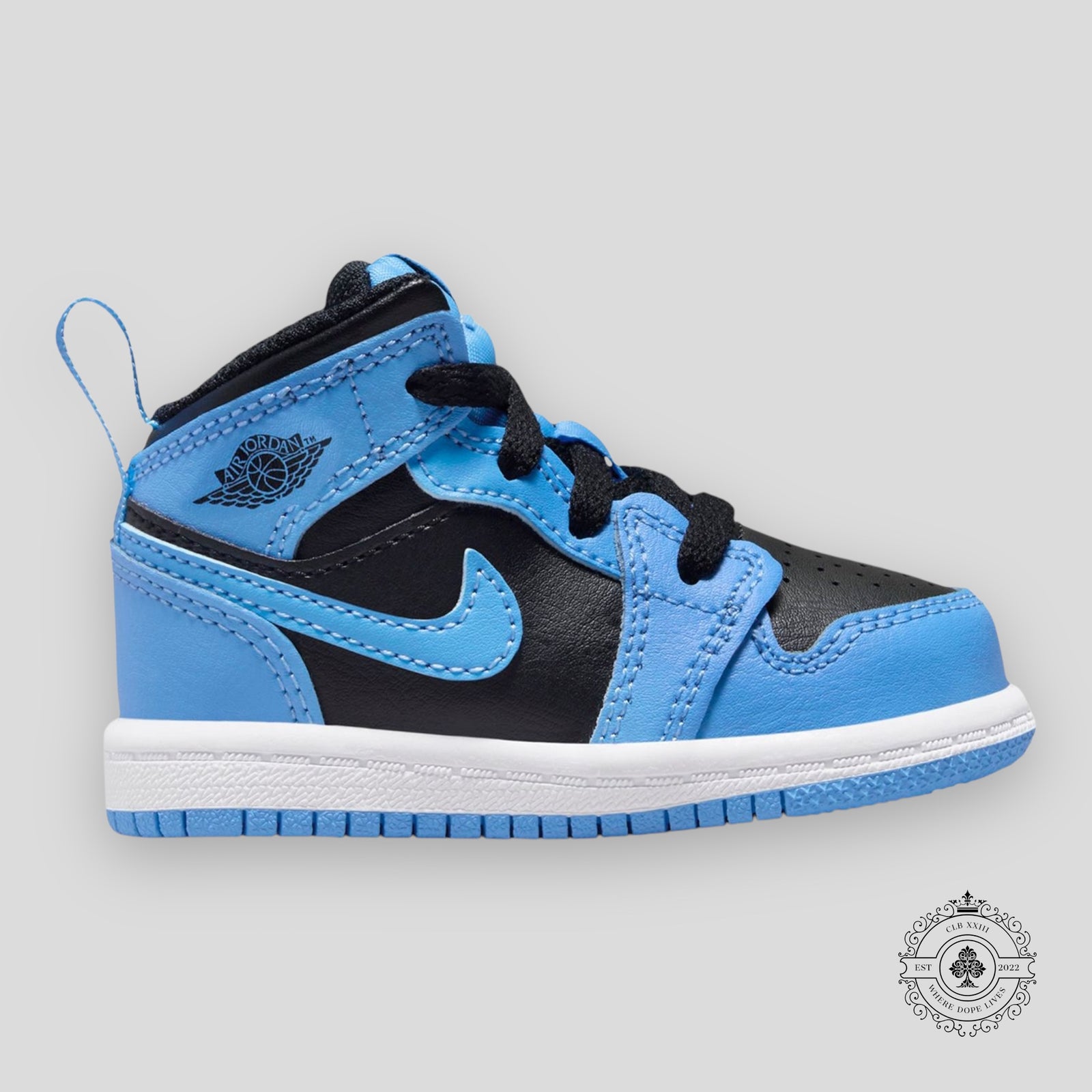 Air Jordan 1 Mid University Blue Black TD