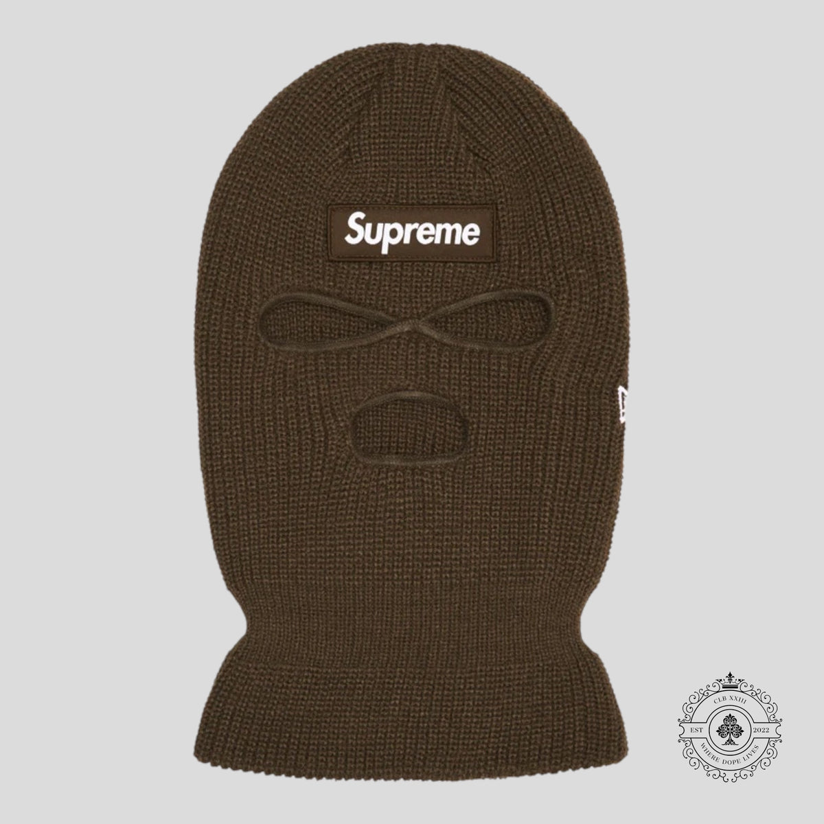 Supreme Box Logo Balaclava in Brown