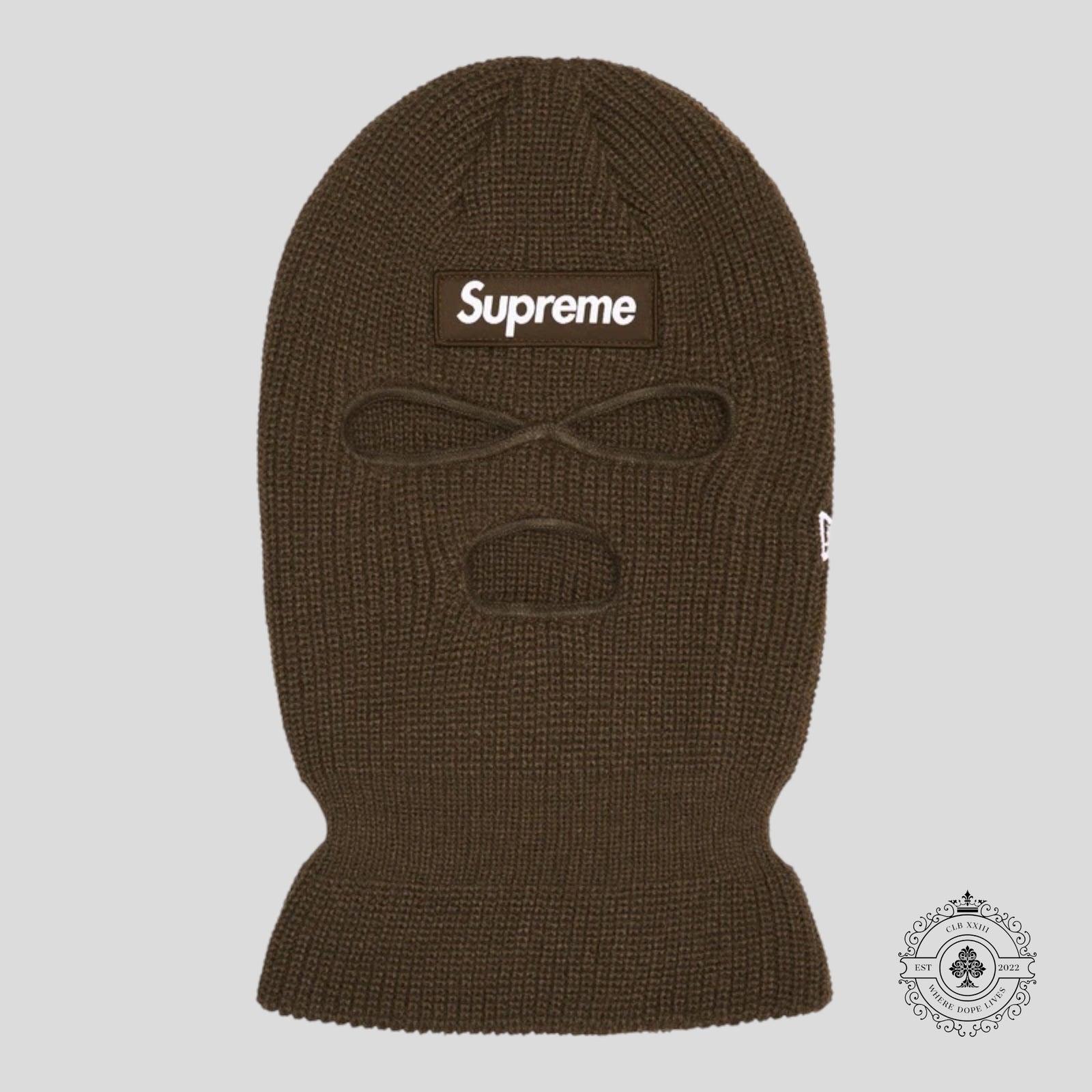 Supreme Box Logo Balaclava in Brown