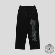 Sp5der Phantom Rhinestone Punk V2 Sweatpants in Black