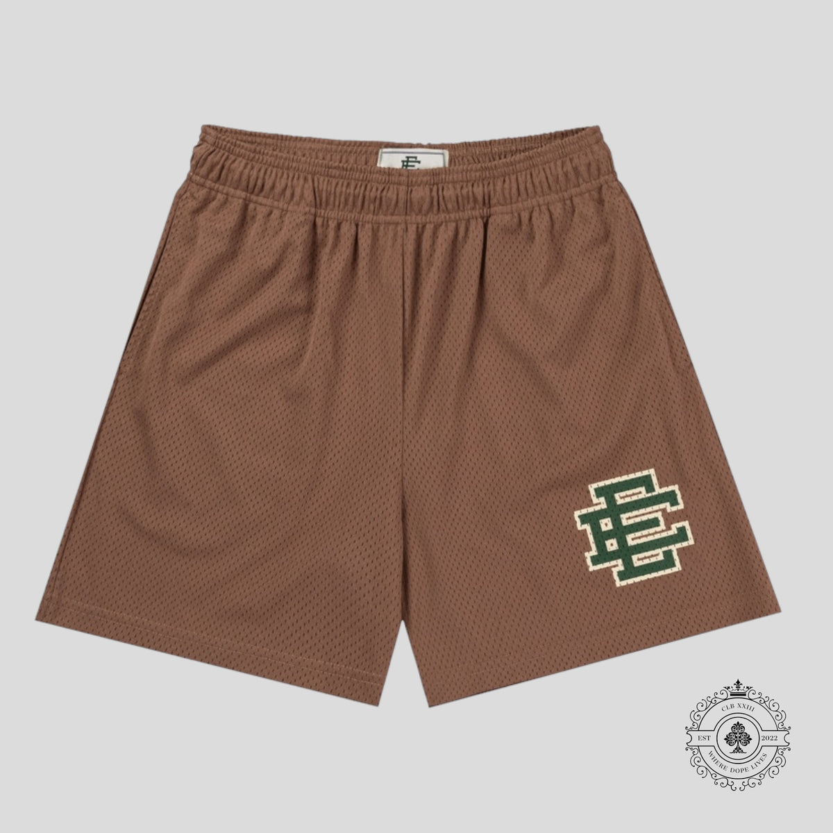 Eric Emanuel Basic Shorts in Woodsmoke Brown/Green