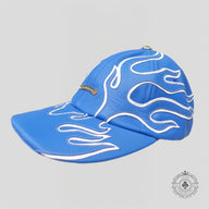 Chrome Hearts Leather Flame Patch 6 Panel Hat in Blue