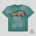 Hellstar Crack Print T-Shirt in Green