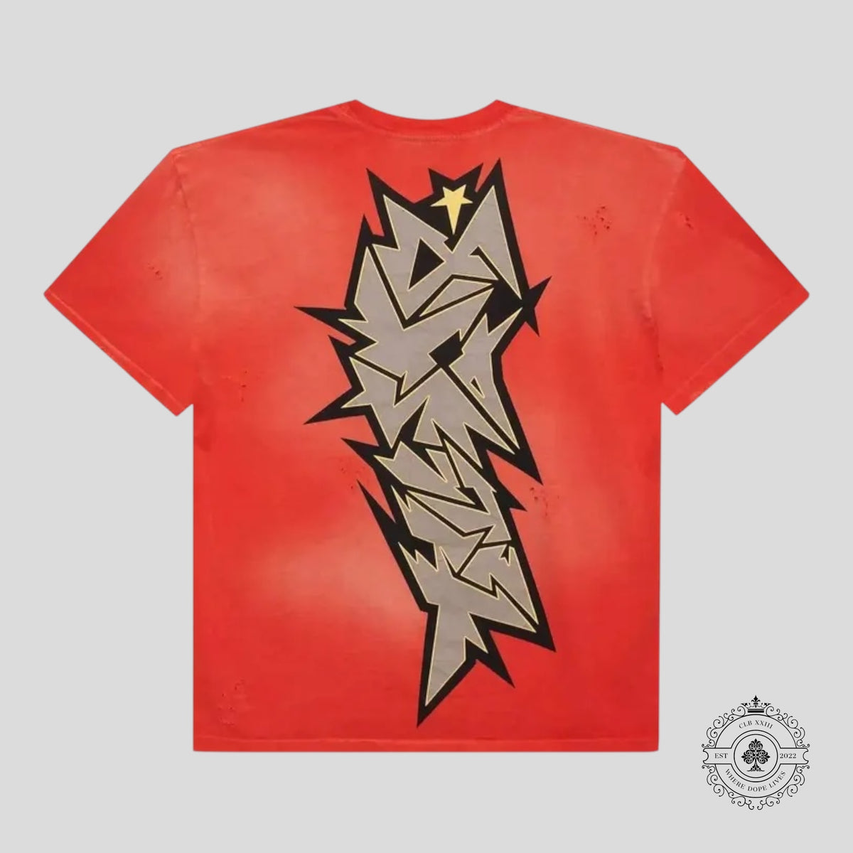 Hellstar Crack Print T-Shirt in Red