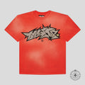 Hellstar Crack Print T-Shirt in Red