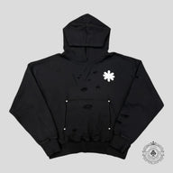 Lostshadws Distressed Classic Logo Hoodie in Black