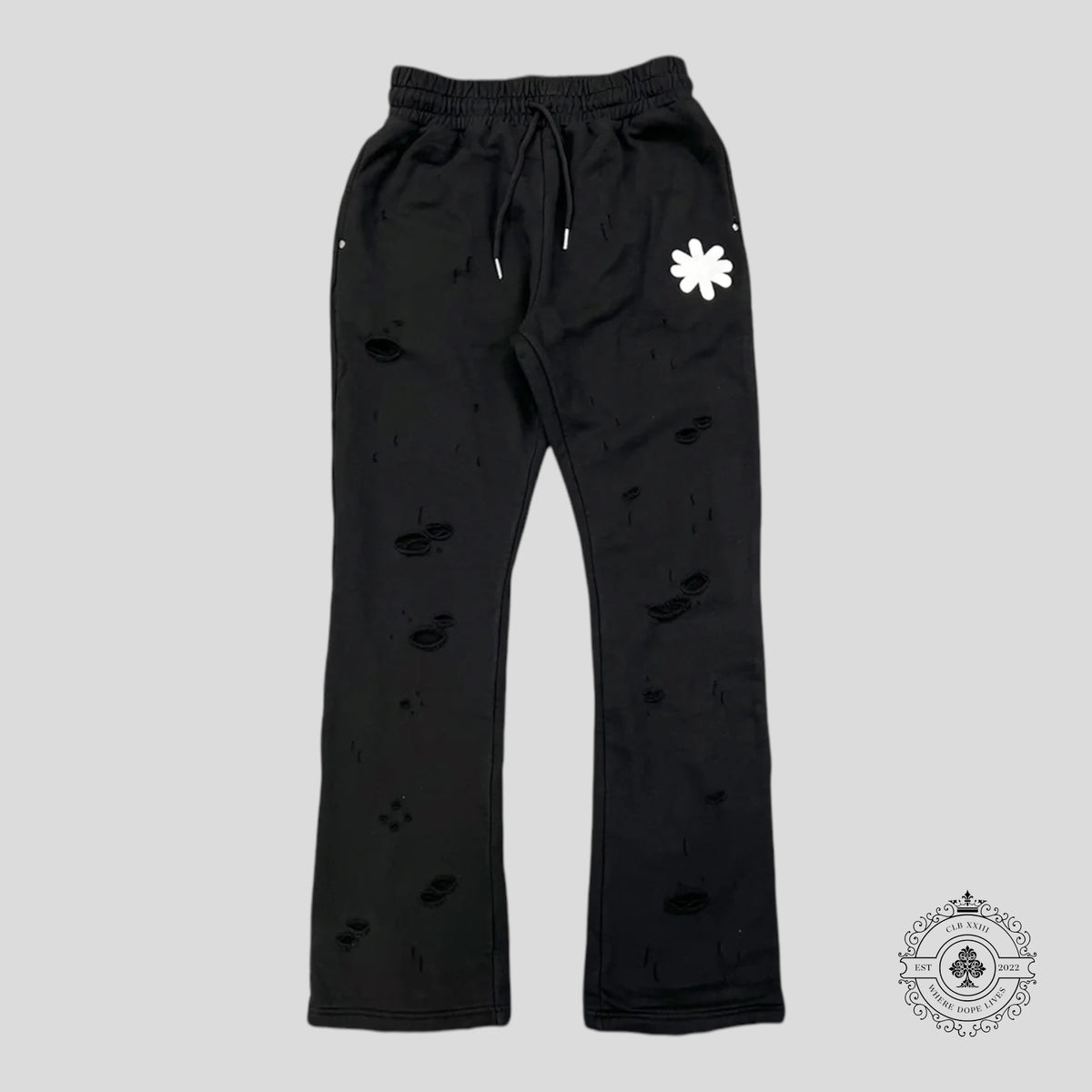 LostShdws Distressed Classic Sweatpants in Black