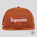 Supreme MLB Teams Detroit Box Logo New Era Fitted Cap in Burnt Orange