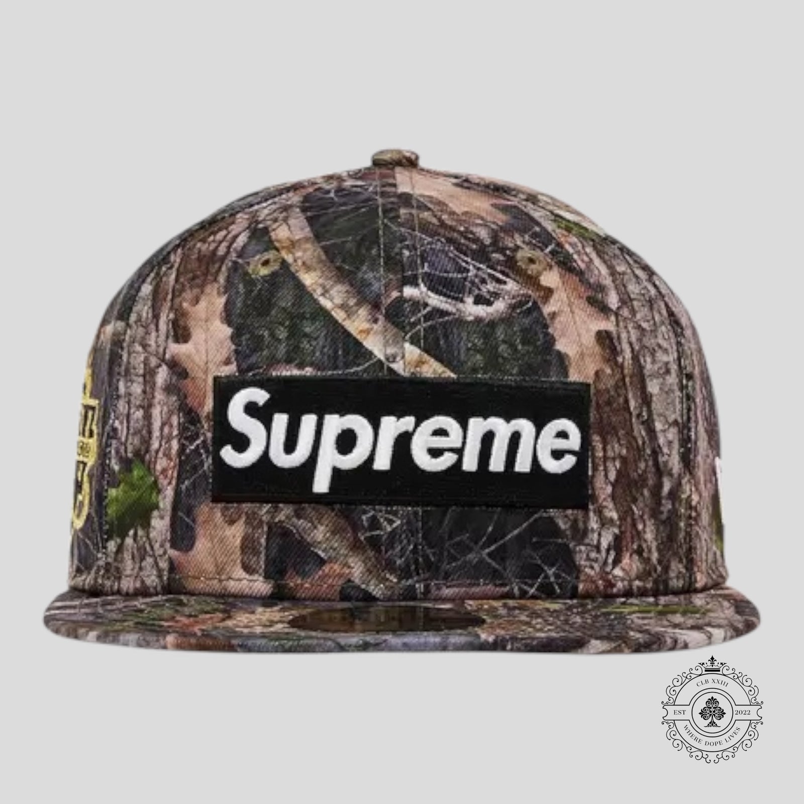 Supreme Championship Box Logo New Era Hat in Camo