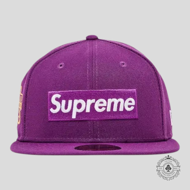 Supreme Championship Box Logo New Era Hat in Purple