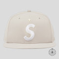 Supreme Gold Cross S Logo New Era Fitted Hat in Stone
