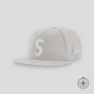 Supreme Gold Cross S Logo New Era Fitted Hat in Stone
