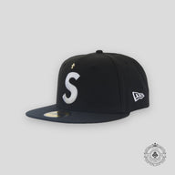Supreme Gold Cross S Logo New Era Fitted Hat in Black
