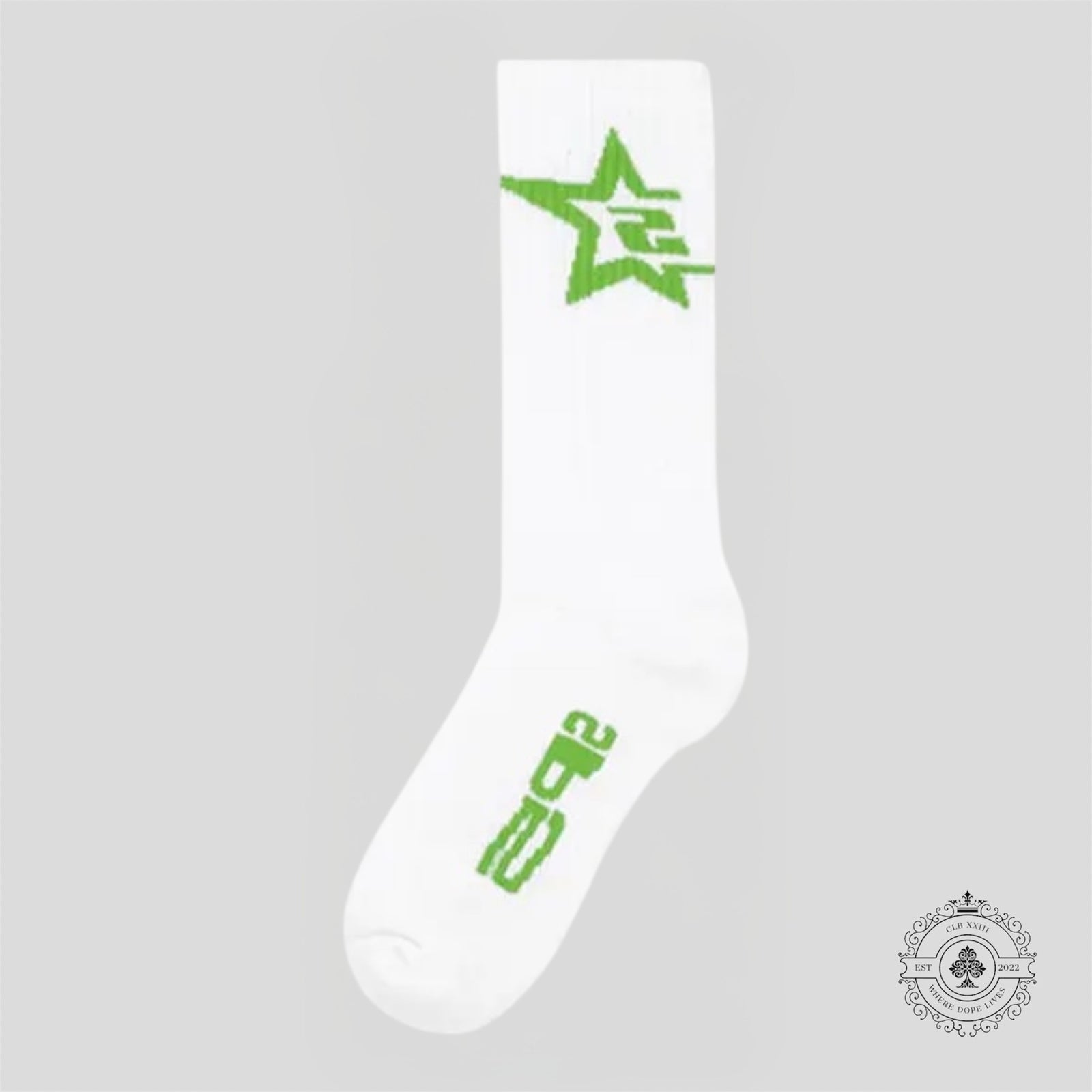 Sp5der Sp5 Sock in White/Green