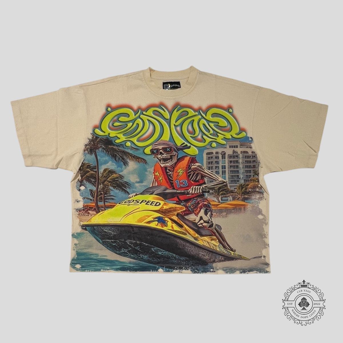 Godspeed Wave Runner Tee in Bone