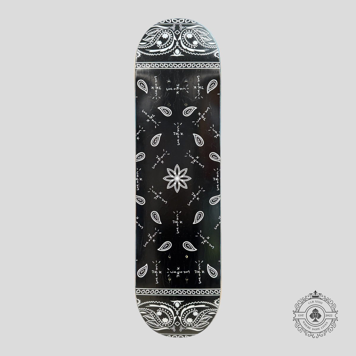 TRAVIS SCOTT CACTUS JACK PAISLEY SKATE DECK - BLACK