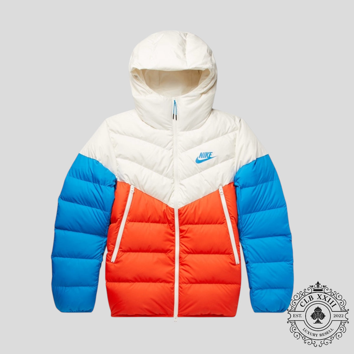 Nike Down Jacket in Red/Blue/White