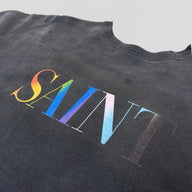 Saint Michael Rainbow Crewneck in Washed Black