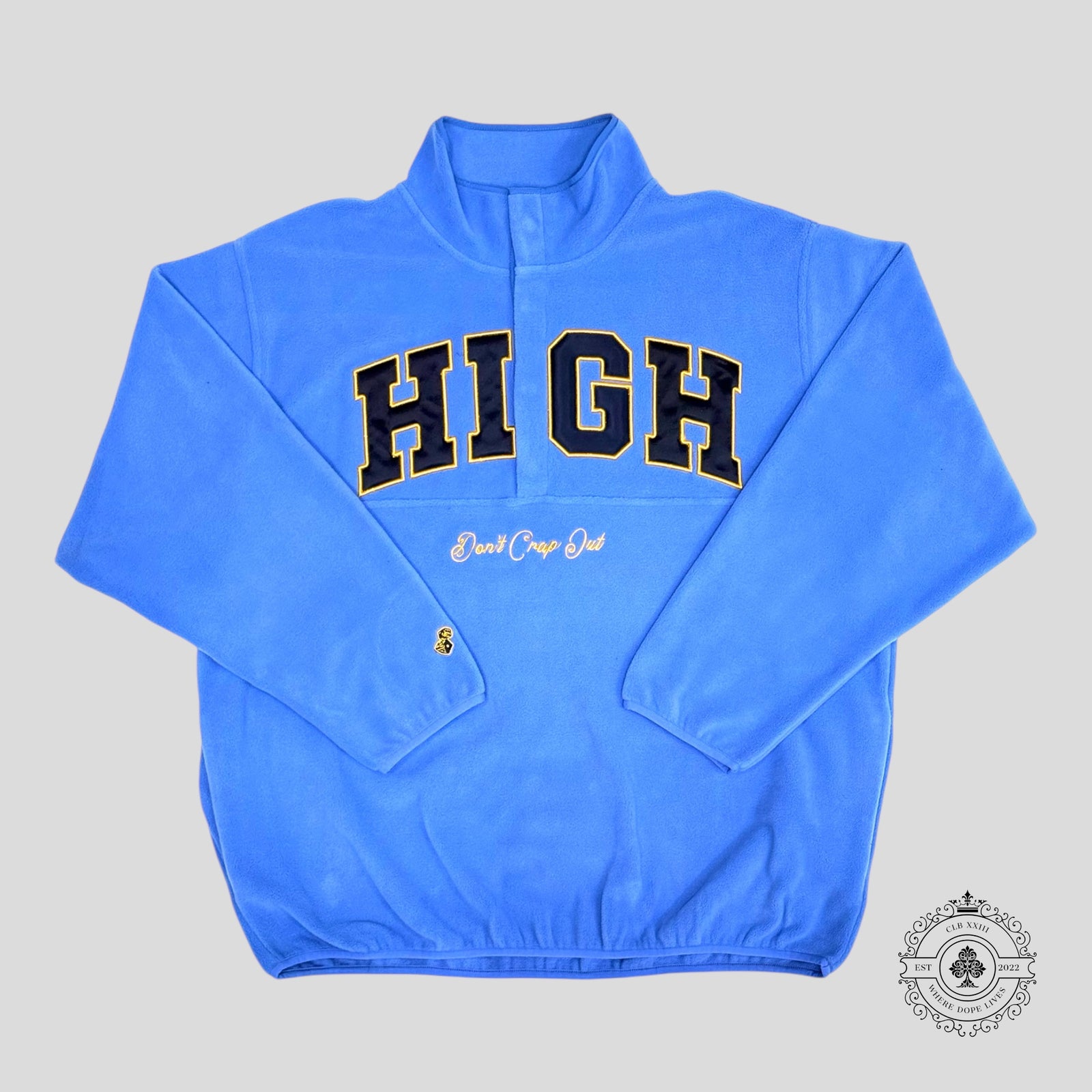 High Rollers Button Up Fleece in Blue