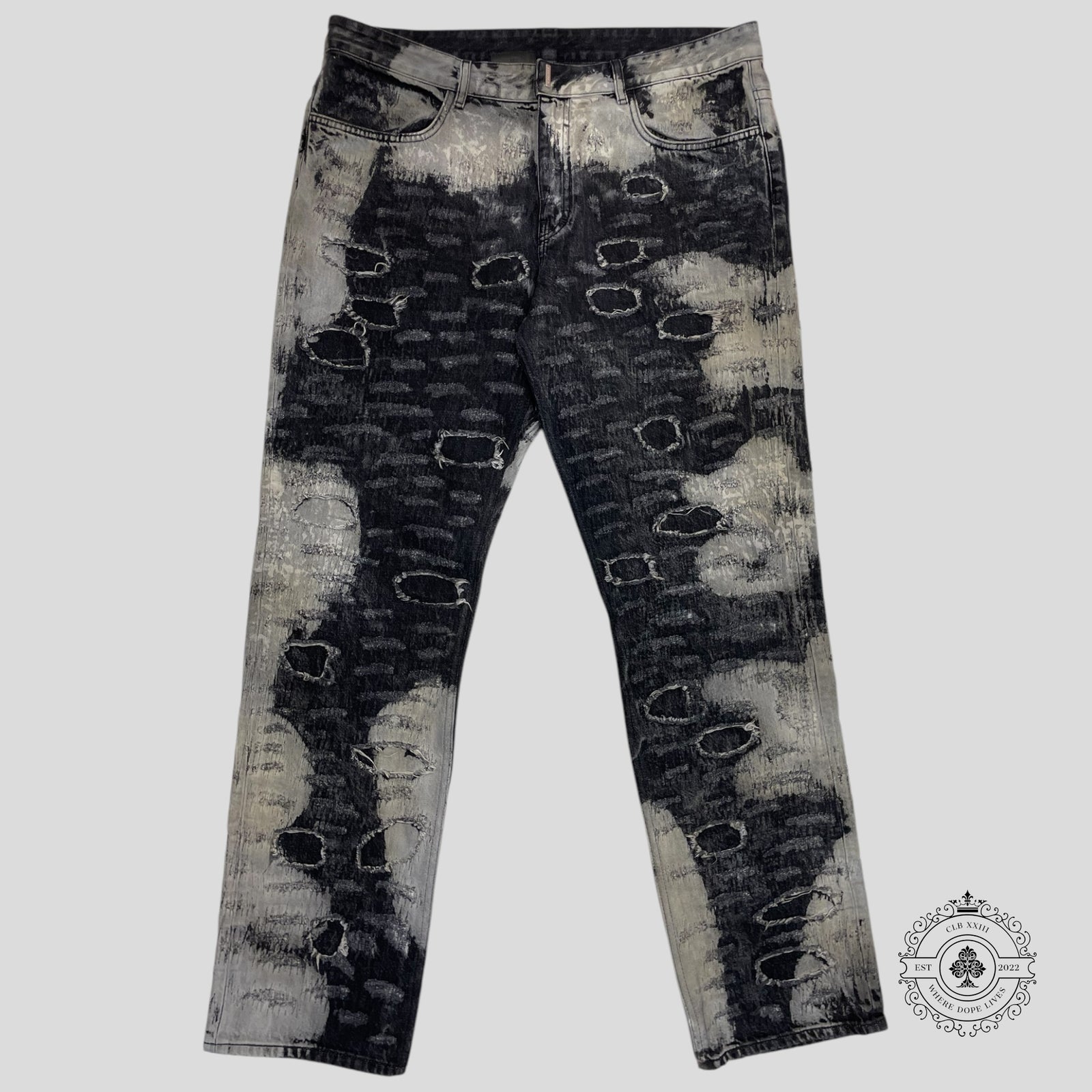 Givenchy Slim Fit Distressed Bleached Jeans