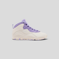 CLB XXIII Air Jordan 10 Retro Hydrangeas women's sneaker in chalk white and wild grape purple leather