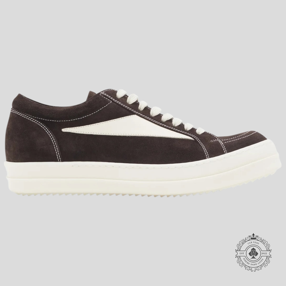 Rick Owens Hollywood Vintage Sneaker in Mahogany