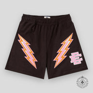 Eric Emanuel EE Shorts in Dark Brown/Pink Bolt