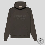 Fear of God Essentials Raglan Hoodie in Gray Off Black