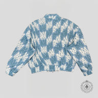 Amiri MA Tapestry Cropped Bomber in Blue