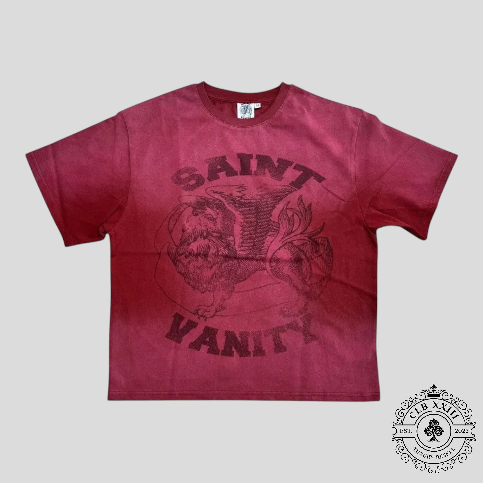 Saint Vanity Dissolve Griffin Tee in Red