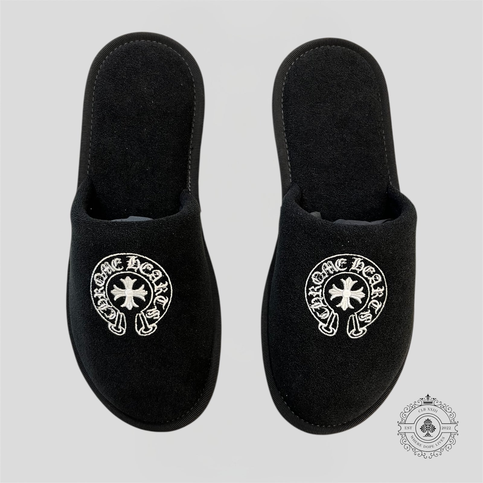 Chrome Hearts Hotel Slipper in Black