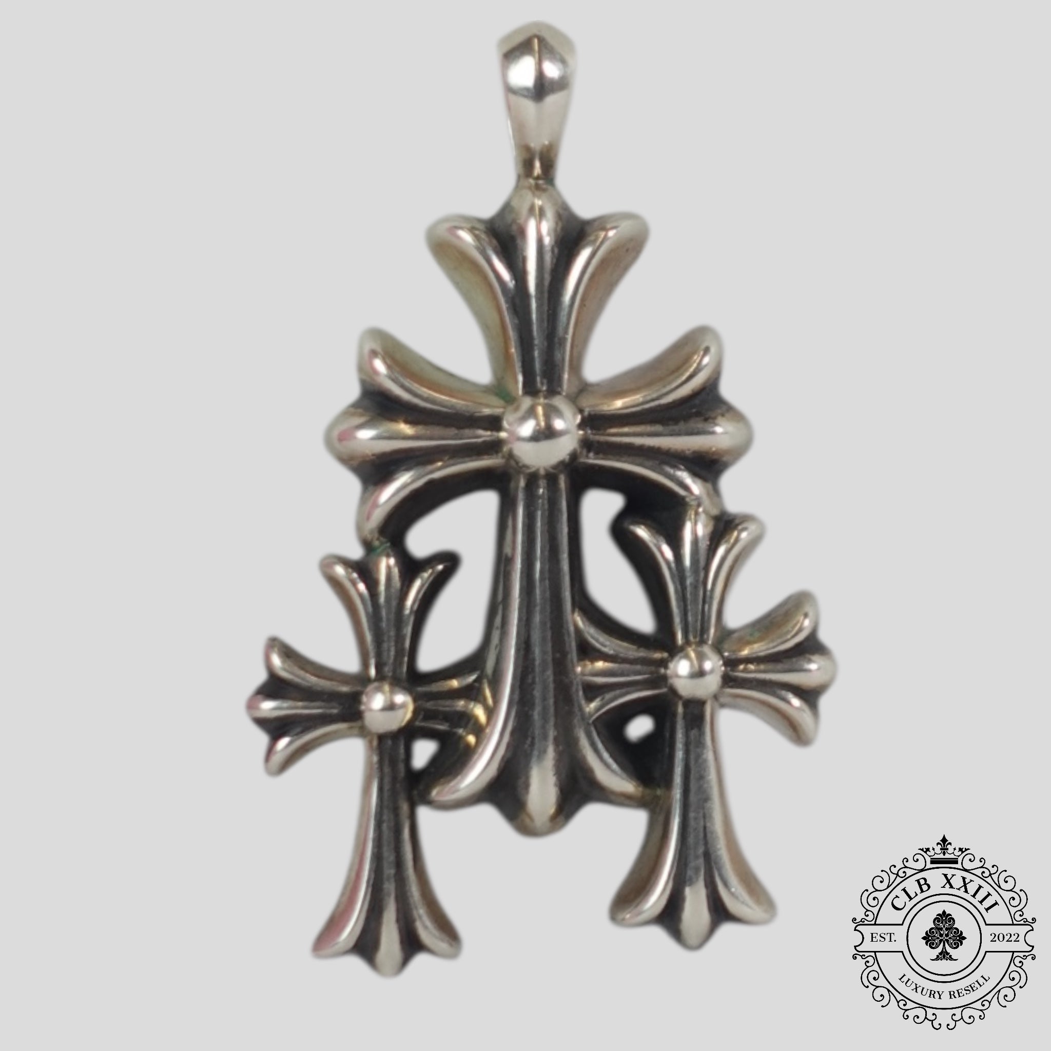 Chrome Hearts Triple Cross Pendant in Silver