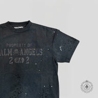 Palm Angels Lurex Logo Tee in Black