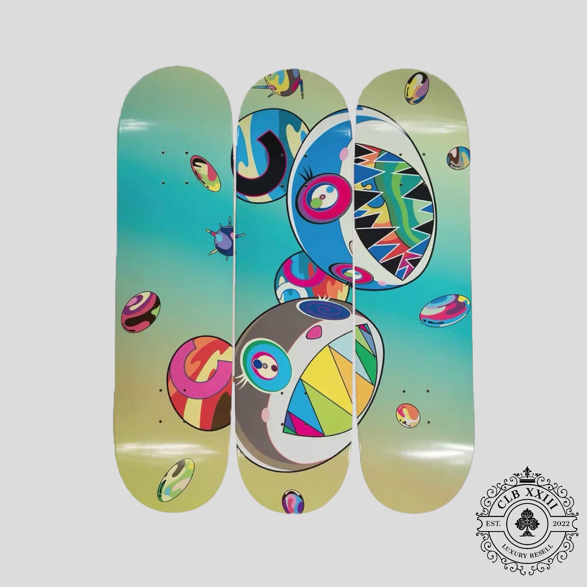 Takashi Murakami ComplexCon Sharp Tooth Bear Skateboard Deck (Set of 3)