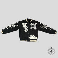 Vale Everyone Lives Forever Varsity Jacket in Black