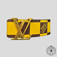 Louis Vuitton LV Initiales Damier 40mm Reversible Belt in Yellow/Brown