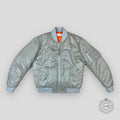 Celine Homme Oversized Chain Logo Bomber in Silver