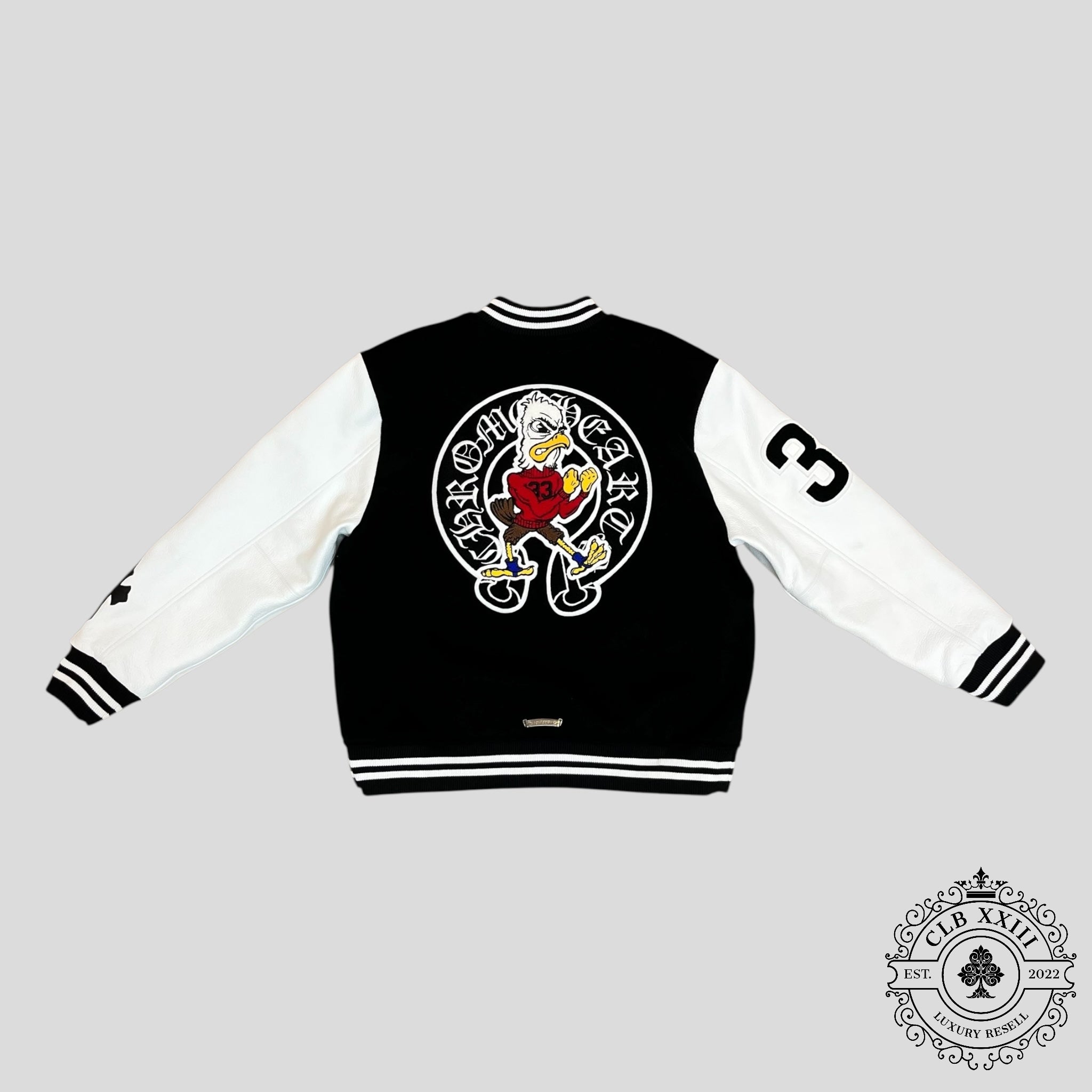 Chrome Hearts Eagle Patch Varsity Jacket in Black