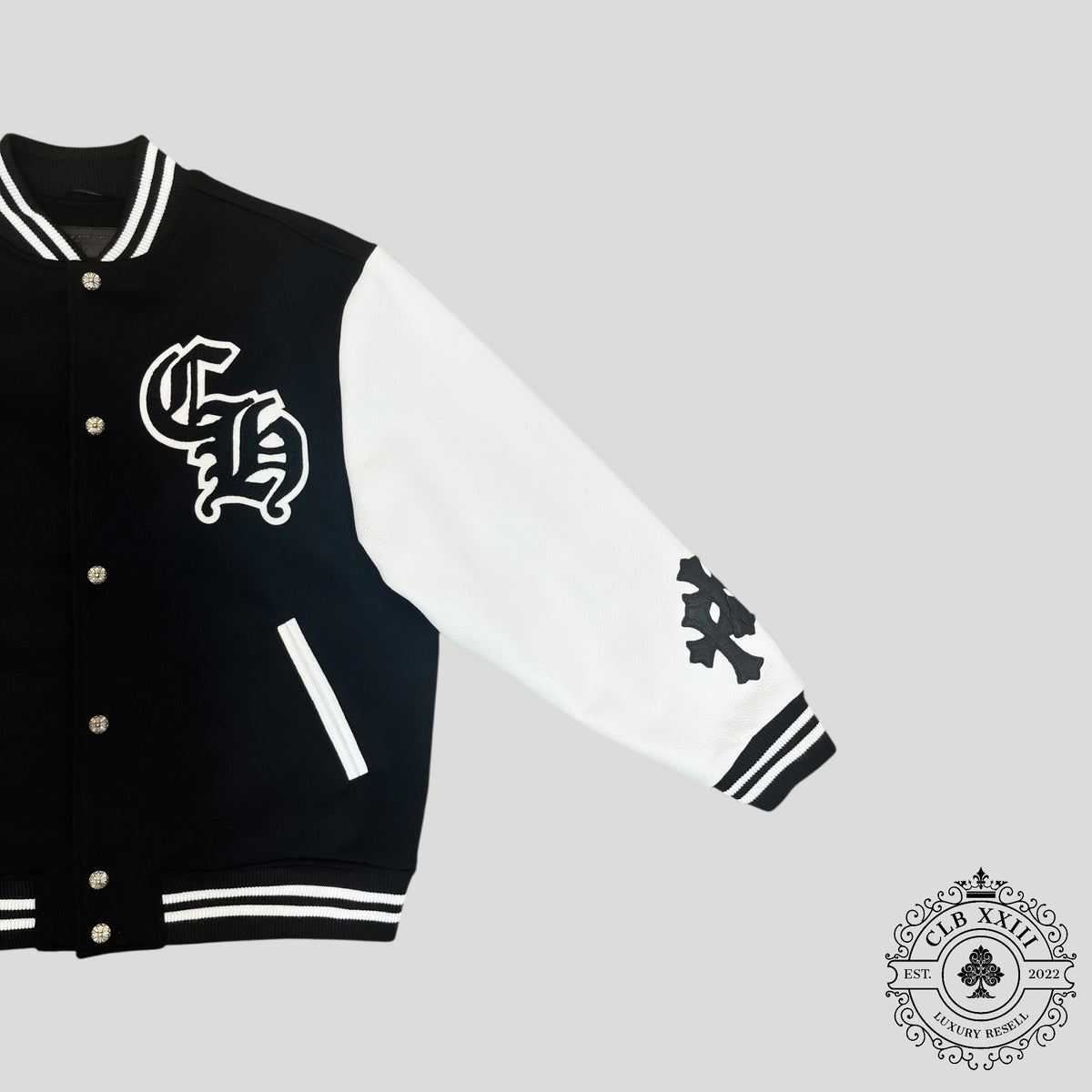 Chrome Hearts Eagle Patch Varsity Jacket in Black