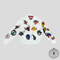 Jeff Hamilton NBA Collage Leather Jacket in White
