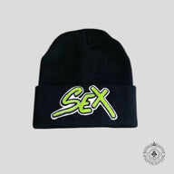 Chrome Hearts Sex Records Beanie in Black / Green