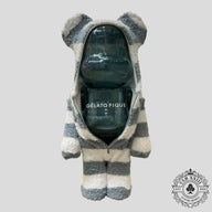 Bearbrick x Gelato Pique Pajamas 1000% in White/Blue