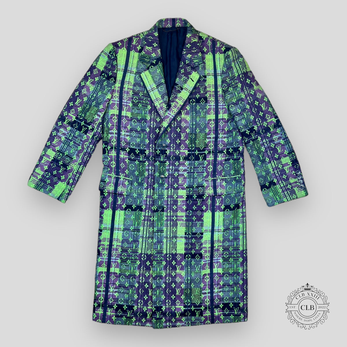 Louis Vuitton Multicolor Neon Check Coat
