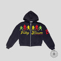 Vale Valley Dreams Zip up Hoodie in Navy